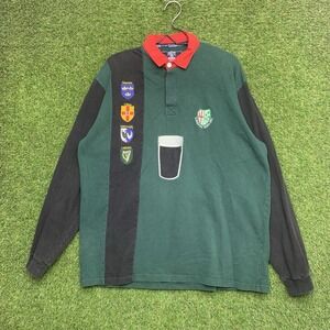 Vintage Cotton Traders Rugby Shirt Mens XL Long Sleeve Oxford London Irish RFC